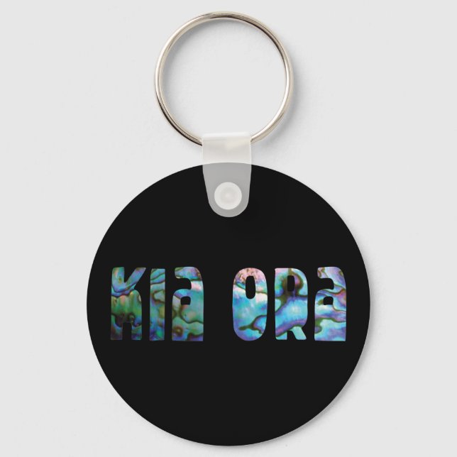 KIA ORA KIWI GREETING PAUA SCHLÜSSELANHÄNGER (Vorderseite)