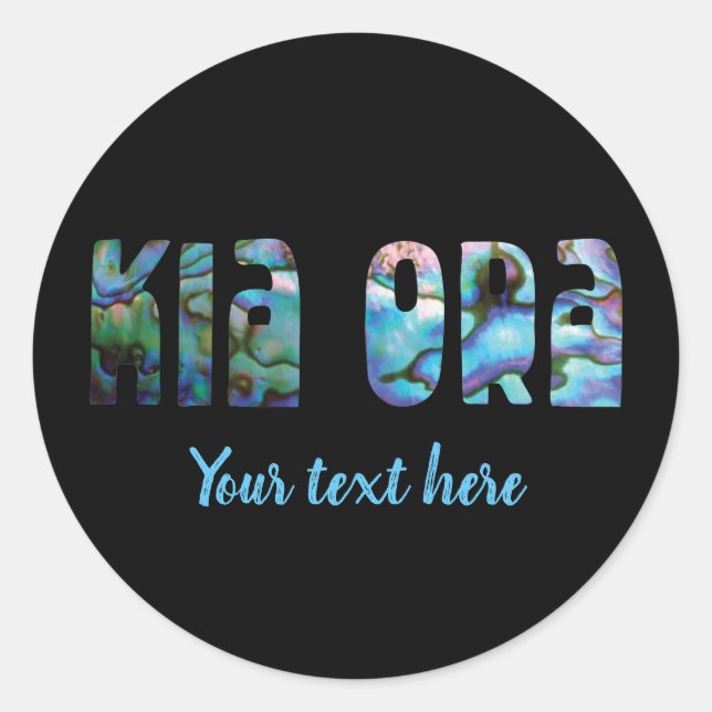 KIA ORA KIWI PAUA ROUND STICKER (Vorderseite)