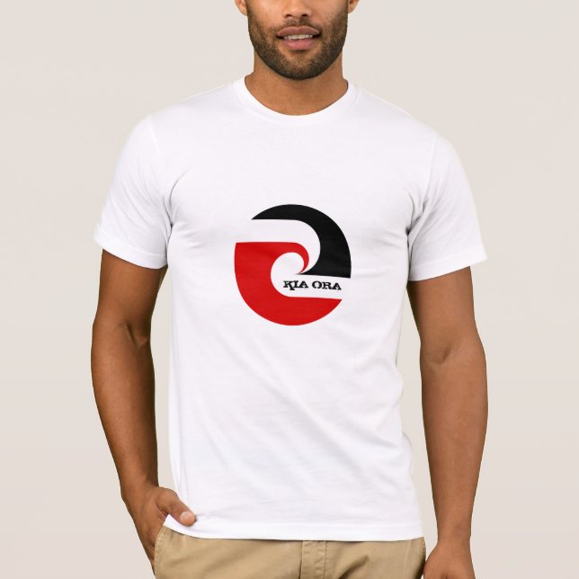 Kia Ora & Maori Flag, Neuseeland / Sport, Rugby T-Shirt (Vorderseite)