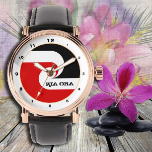 Kia Ora & Maori Flag watch, New Zealand fashion Armbanduhr