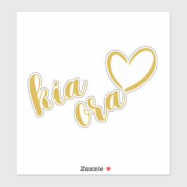 KIA ORA MAORI SPRACHE GREETGOLD SCRIPT HERZ AUFKLEBER