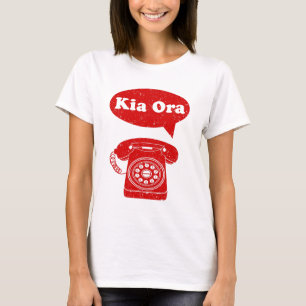 Kia Ora Te Reo Maori Language Retro Telefon T-Shirt