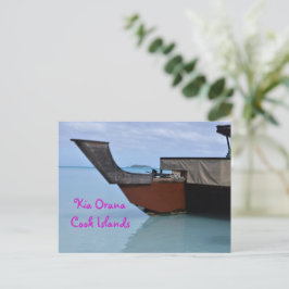 Kia Orana Polynesischer Strand und Vaka Postkarte