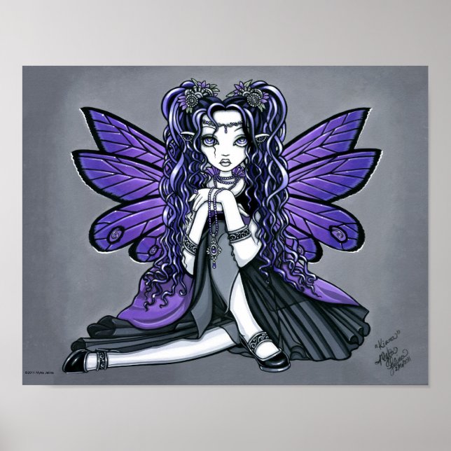 "Kiara" Gothic Butterfly Fairy Princess Poster (Vorne)