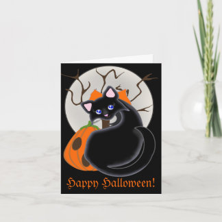 Kiara Toon Kitty Black Cat Moon & Tree Card Karte