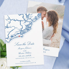 Kiawah Island SC Elegant Navy Blue Wedding Save The Date