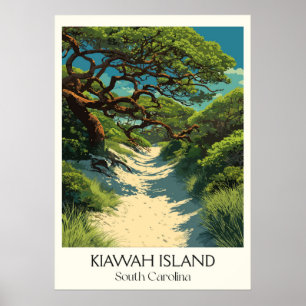 Kiawah Island SC Live Oaks Pfad Poster