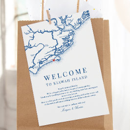 Kiawah Island Wedding Welcome Itinerary Navy Blue Dankeskarte