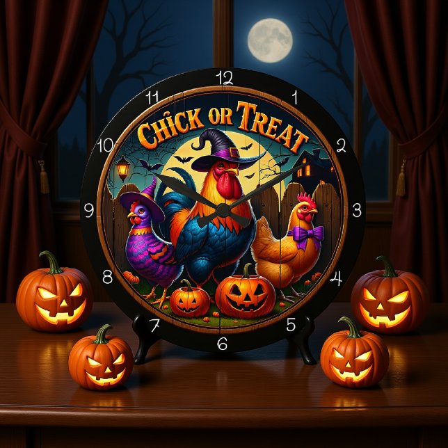 Kiche oder Leckerei Halloween Große Wanduhr (Von Creator hochgeladen)