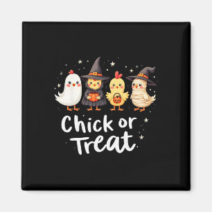 Kiche oder Leckerei Niedliches Halloween-Hühnerkos Magnet