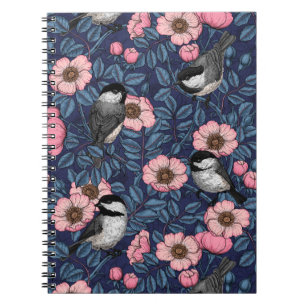 Kichererbsen in der Rose in Rosa und Blau Notizblock