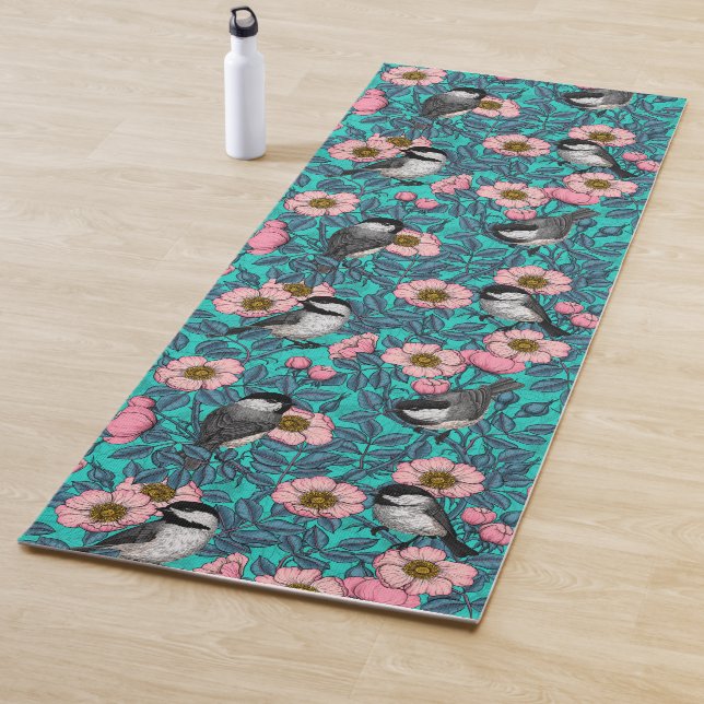 Kichererbsen in freier Rose, rosa und blau Yogamatte (Beispiel)