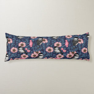 Kichererbsen in wilder Rose in Rosa und Blau Seitenschläferkissen