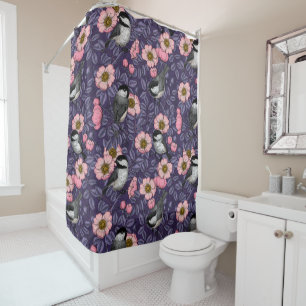 Kichererbsen in wilder Rose in Rosa und Violett Duschvorhang