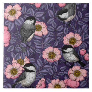 Kichererbsen in wilder Rose in Rosa und Violett Fliese
