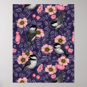 Kichererbsen in wilder Rose in Rosa und Violett Poster