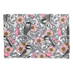 Kichererbsen in wilder Rose, rosa und grau Kissenbezug