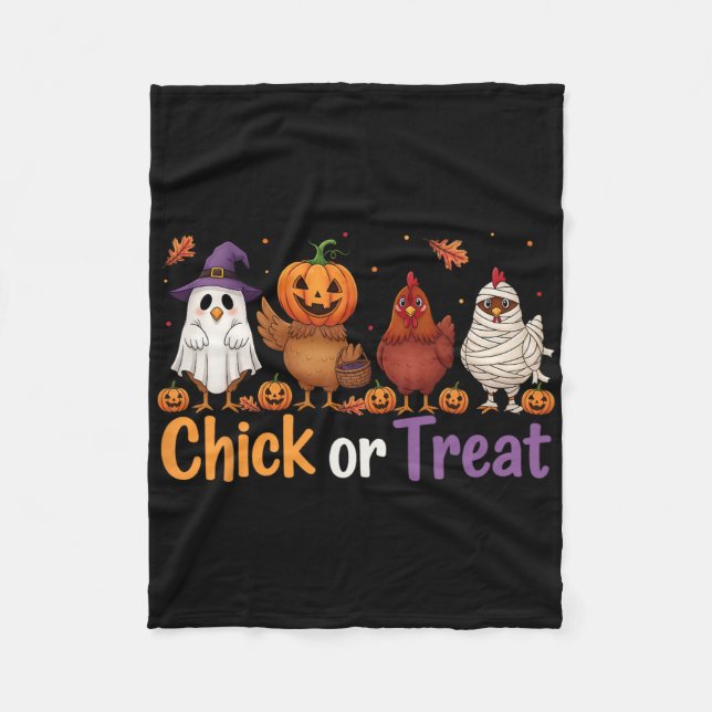 Kicherhahn oder Leckerei Halloween, Hexenhühnerfar Fleecedecke (Vorderseite)