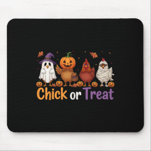 Kicherhahn oder Leckerei Halloween, Hexenhühnerfar Mousepad