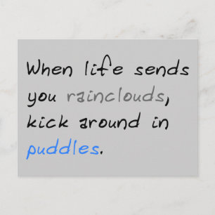 Kick Around in Puddles Postcard Postkarte