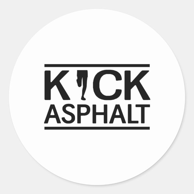 Kick Asphalt Runder Aufkleber (Vorderseite)