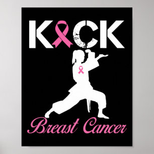 Kick Brustkrebs Karate Brustkrebs Bewusstsein Poster