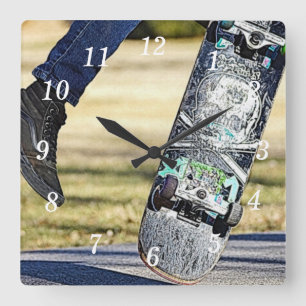 Kick Drehte es Painterly Wall Clock Quadratische Wanduhr
