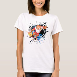 Kick es so, wie es heiß ist. Cartoon Fußball T-Shirt
