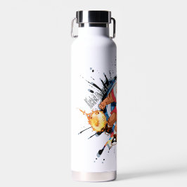 Kick es so, wie es heiß ist. Cartoon Fußball Trinkflasche