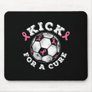 Kick For A Cure Pink Ribbon Brustkrebsbewusstsein Mousepad