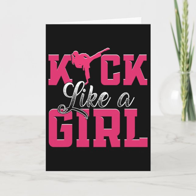 Kick Like Girl Karate Taekwondo Martial Arts Karte (Vorderseite)