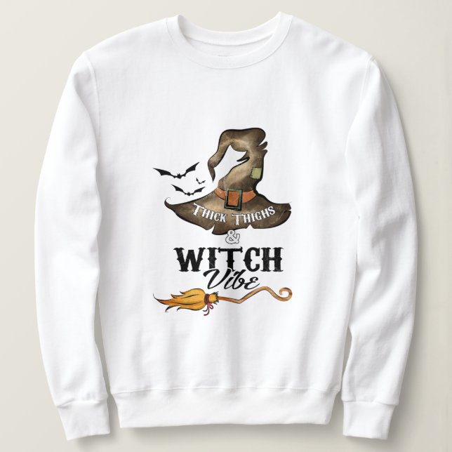 Kick-Oberschenkel und Hexenvibes Sweatshirt (Design vorne)
