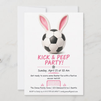 Kick & Peep Party – Ostere Soccer-Einladung Einladung