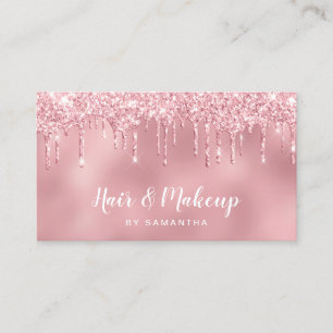 Kick Rosa Rosa Glitzer Tropfen Haar & Make-up Visitenkarte