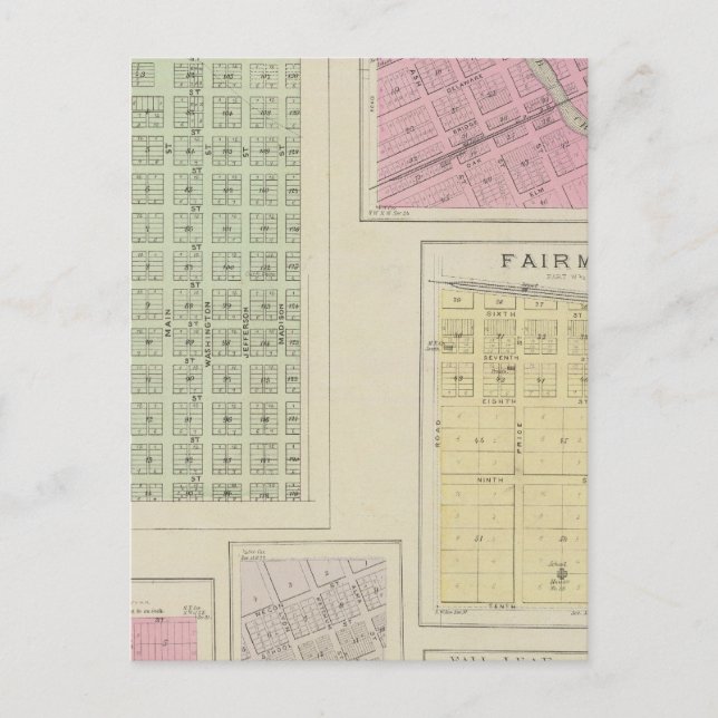 Kickapoo, Linwood, Fairmount und Lenape, Kansas Postkarte (Vorderseite)