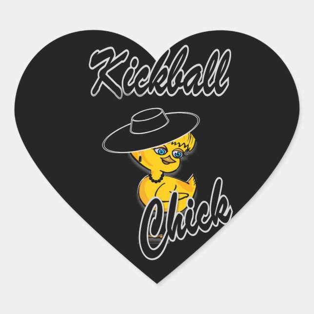 Kickball Chick #4 Herz-Aufkleber (Vorderseite)