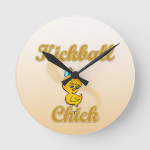 Kickball Chick Runde Wanduhr
