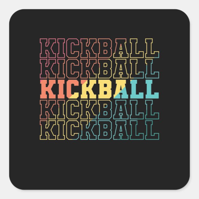 Kickball Gummiball Amerika Quadratischer Aufkleber (Vorderseite)