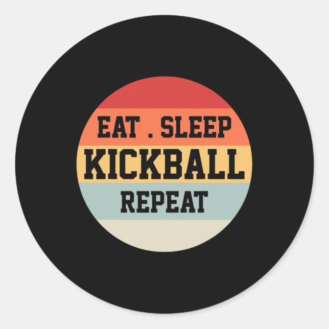 Kickball Player Retro Funny Gift Runder Aufkleber (Vorderseite)