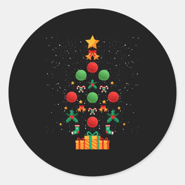 Kickball Team Christmas Tree Xmas  Runder Aufkleber (Vorderseite)