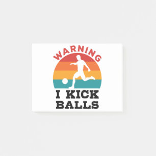 Kickball-Warnung Ich trete Bälle Post-it Klebezettel