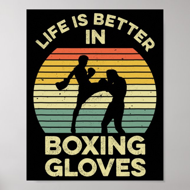 Kickbox-Design für einen Muay-Thai-Kämpfer Poster (Vorne)