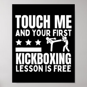 Kickbox-Lektion für einen kostenlosen Coach Lustig Poster