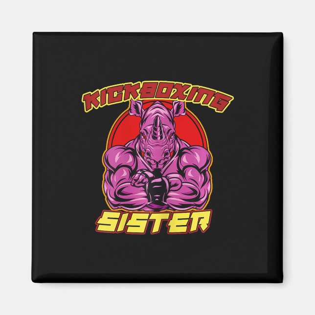 Kickbox-Schwester Martial Arts  Magnet (Vorne)