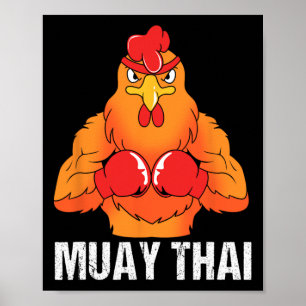 Kickbox-Trainer Thailand Rooster Muay Thai Poster