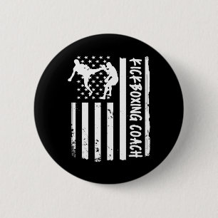 Kickbox-Trainer USA-Flagge Frauen Kinder Männer Button