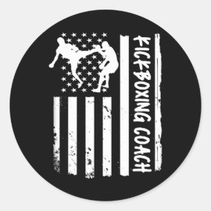 Kickbox-Trainer USA-Flagge Frauen Kinder Männer Runder Aufkleber
