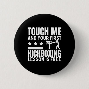 Kickbox-Unterricht kostenlos Coach lustiger Kickbo Button