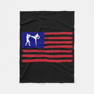 Kickboxen 4. Juli Patriotisch Abgenutzt Americ Fleecedecke