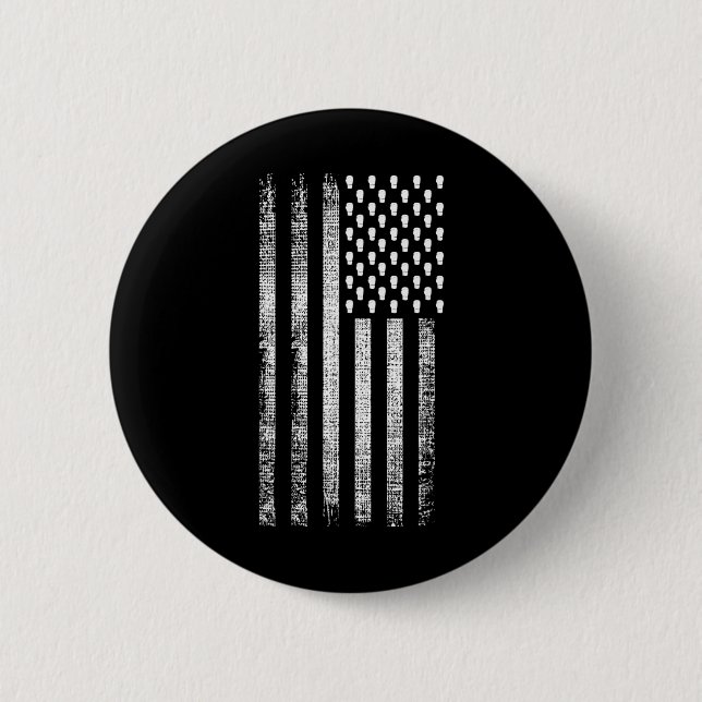 Kickboxen Amerikanische Flagge  Button (Vorderseite)